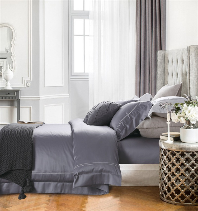 Cotton Senior Ash Hotel 3D Embroidered Bed Linen Set
