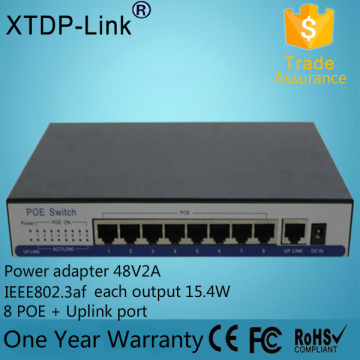 IEEE802.3af outdoor power supply 48V 10/100M 9 port poe switch for ip camera switchs shenzhen use for hidden cameras