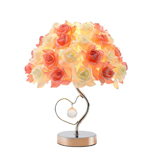 Wholesale Heart-Shaped Nordic Feather Table Lamp for Living Room, Bedroom: Simple Rose Flower Design
