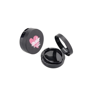 Black Compact 75mm Air Cushion Powder Case - Portable Mini Cosmetic Container