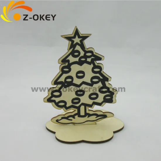 Fancy Promotional Wooden 3D puzzle with pine tree shape for Christmas