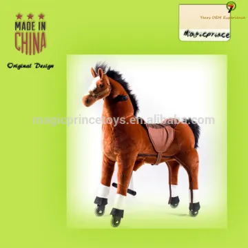 (EN71&ASTM&CE)~(Pass!!)~Dalian China Stuffed &Plush Toy Walking animal plush horse rides on toys for kids Mechanical horse rides