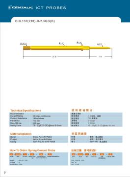 Wire Harness Probe Pin CHL137(210) Series for the Tests of Automotive Industry