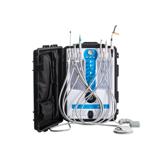 Full Set Mobile Dental Chair with Air Compressor: Portable All-In-One Dental Unit