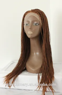 Synthetic Lace Front Wig Ash/Golden Brown Micro Twist Braid Synthetic Wig