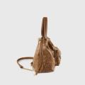 PU Leopar Baskı Drawstring Kadınlar İçin Crossbody Çanta