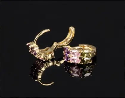 Elegant colorful zircon hoop earrings,ear stud