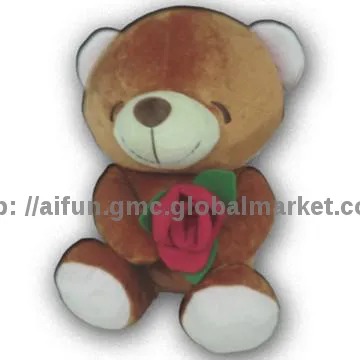 Teddy Bear holding rose, soft filling toy, your Valentine present