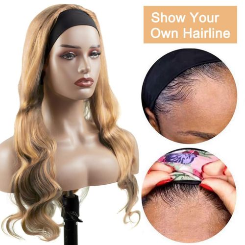 #27 Body Wave Headband Wig Honey Blonde