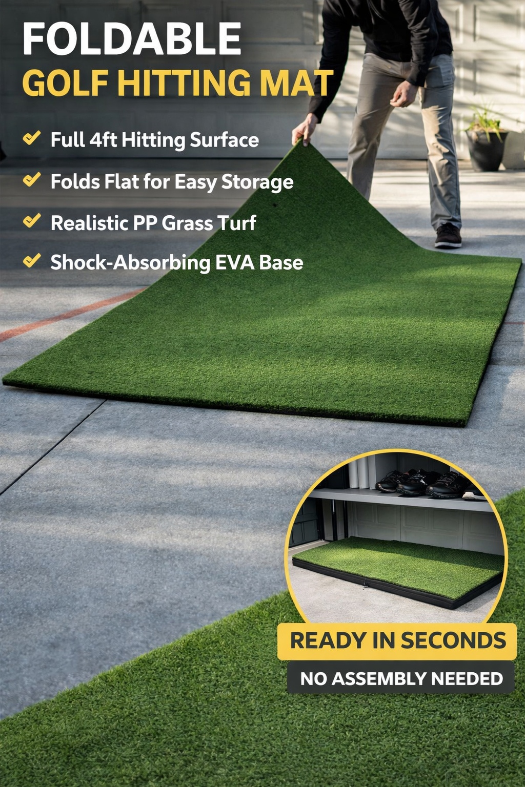 Foldable golf hitting mat 6