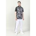 MEN'S BLACK COLOR DIGITAL PRINTED POLO SHIRT