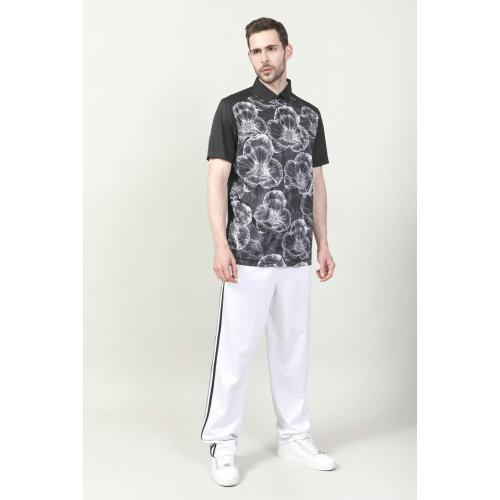 MEN'S BLACK COLOR DIGITAL PRINTED POLO SHIRT