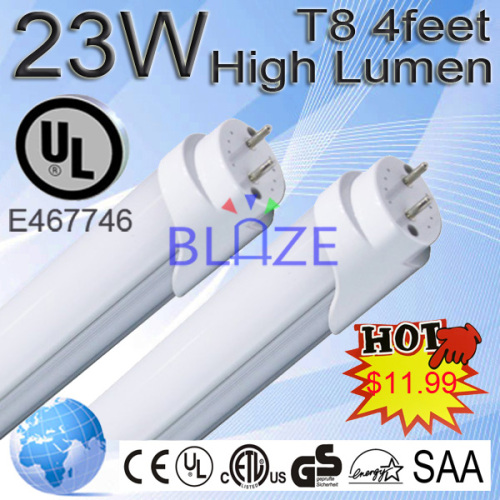 Hot Sale! T8 Tube UL Listed 23W 1.2M 120 Degree 2300LM 5 Years Warranty