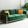 Sofa beludru sectional set sofa berumbai berlapis kain