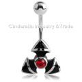 Stål Kool Katana Belly Rings Jeweled Trinity