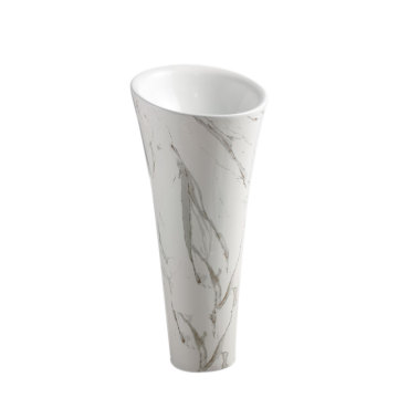 Modern Marble Pedestal Sink for Hotels and Homes