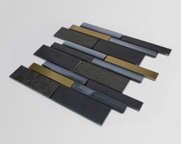 Hotel Black Gold Mosaic Glass Stainless Steel Ceramic