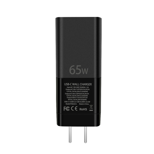 Зарядний пристрій GaN із зарядним пристроєм 65 Вт USB C PD QC3.0