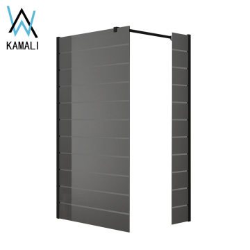 2022 New Design Matt Black Aluminium Frameless Glass Shower Panel