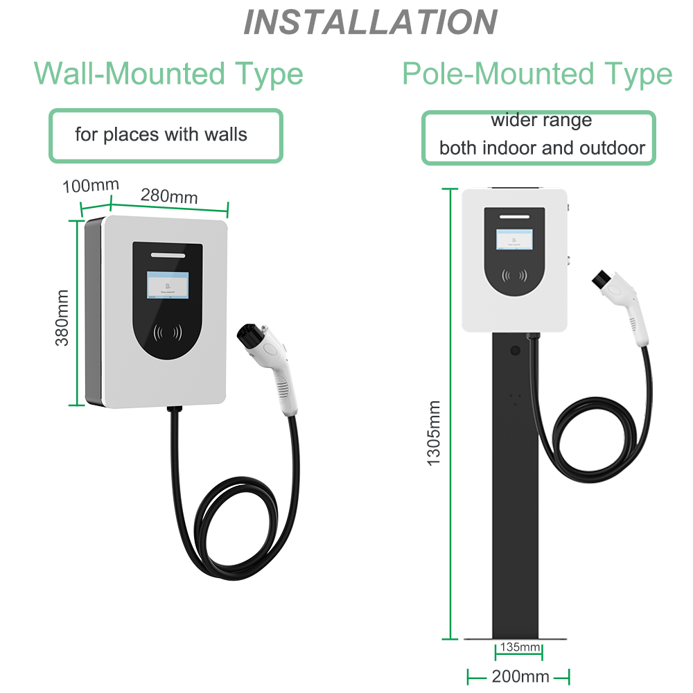 7kW AC Wall Mounted EVSE Charger Sweep Code