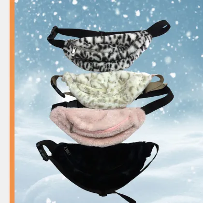 Crossbody Plush Bag Waist Bag Outdoor Travel Camping Bag