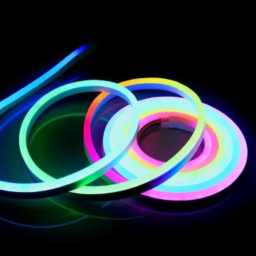 12V Multicolor Addressable RGB LED Neon Rope Flex Strip with DMX512 for Building Facade
