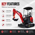 2Ton Red Canopy Mini Excavator الحفر القياسي