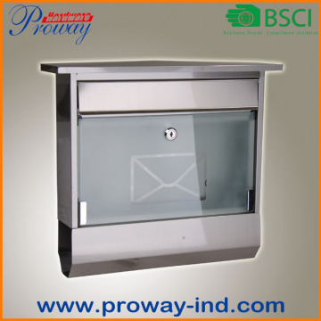 new design stainless steel mailbox with glass door