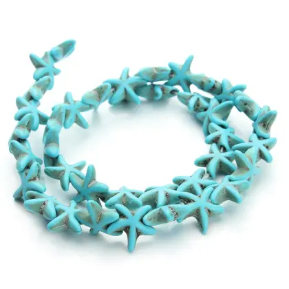 DIY 13x13mm White Turquoise Stone Seastar Beads for Girls Bracelets