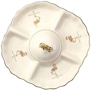 Bandeja de placa de frutas de cerámica de porcelana hecha a mano con cubierta - Té de la tarde con caja de bocadillos