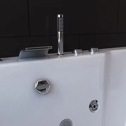 Modern Acrylic Whirlpool Bathtub with Pillows and Jets