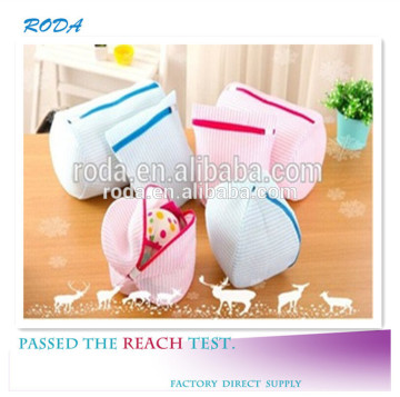 YIWU RODA 100% polyester sandwich mesh a variety of optional stripe shape folding laundry bag