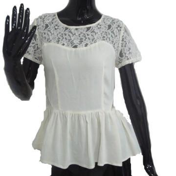 women\'s casual blouse  with lace