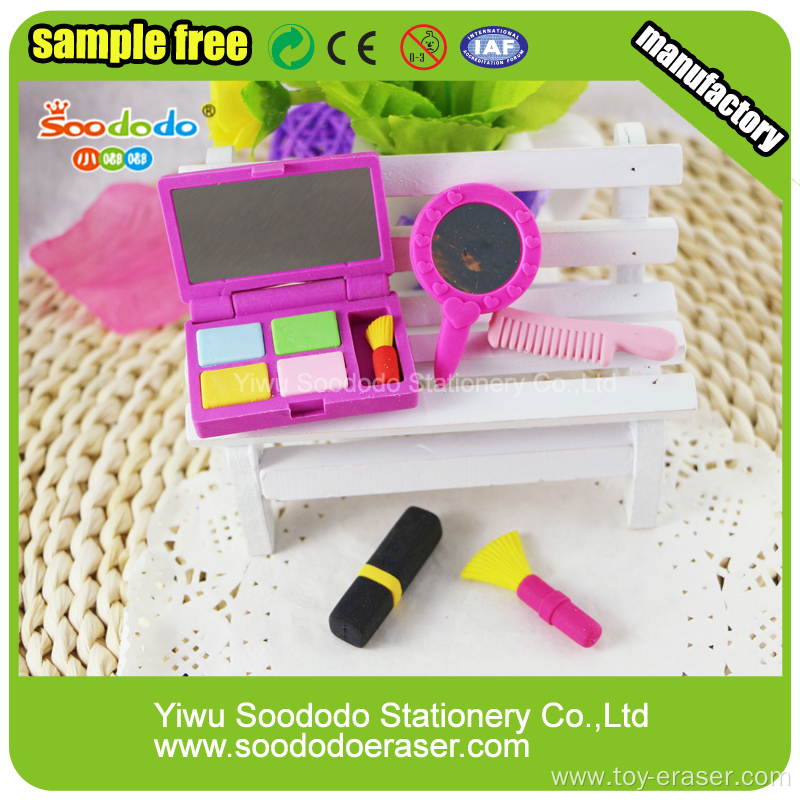 EN71, Phthalate free, CPSIA standards 3D TPR and Rubber erasers for girls