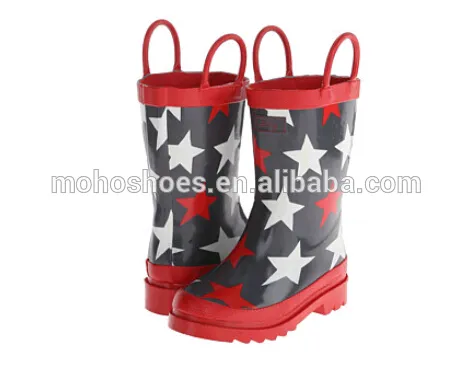 Cheap Kids Rubber Rain Boots with Star Wellington Manufacturer