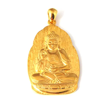 925 Sterling Silver Gold-Plated Amitabha Buddha Pendant - Buddhist Culture Jewelry