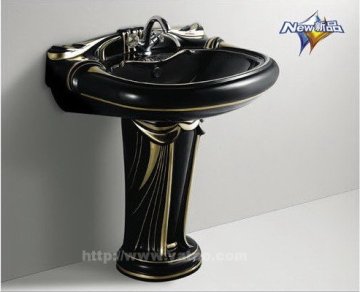 ceramic pedestal basin YB-888(black)