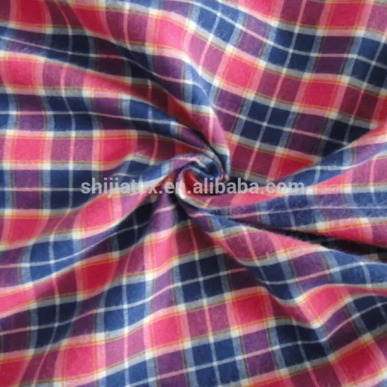 Hot sale polyester yarn dyed brush fabric for garment