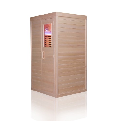 Sala de sauna infravermelha de uma pessoa distante