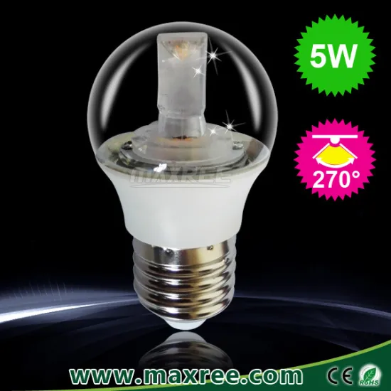 E27 led light, Clear Cover glass 5W 220 volt e27 led light