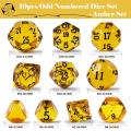 10 Pieces Odd Numbered Polyhedral Dice Set D3-D25, Odd Number Dice D3, D5, D7, D9, D11, D13, D15, D17, D19, D25