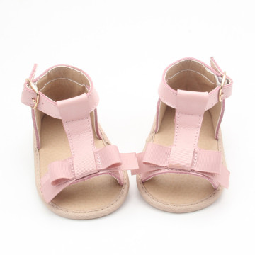 Fancy Pink Bowknot Leather Baby Sandals