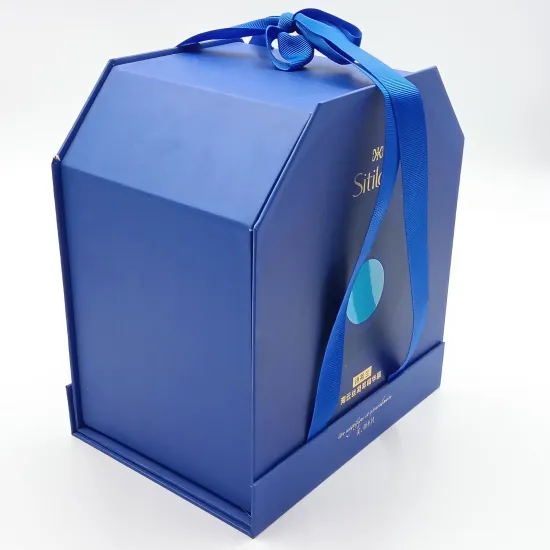 Luxury Gold Skincare Set Box Packaging With ribbon