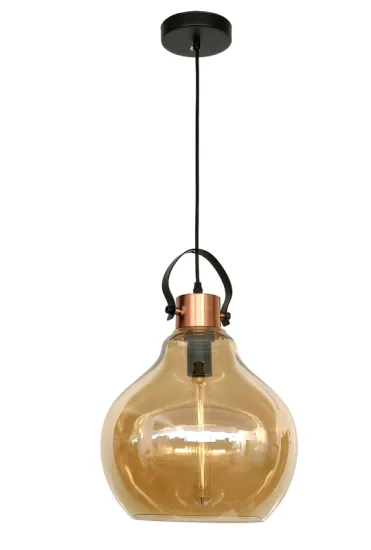 Glass color amber indoor handing pendant lamp
