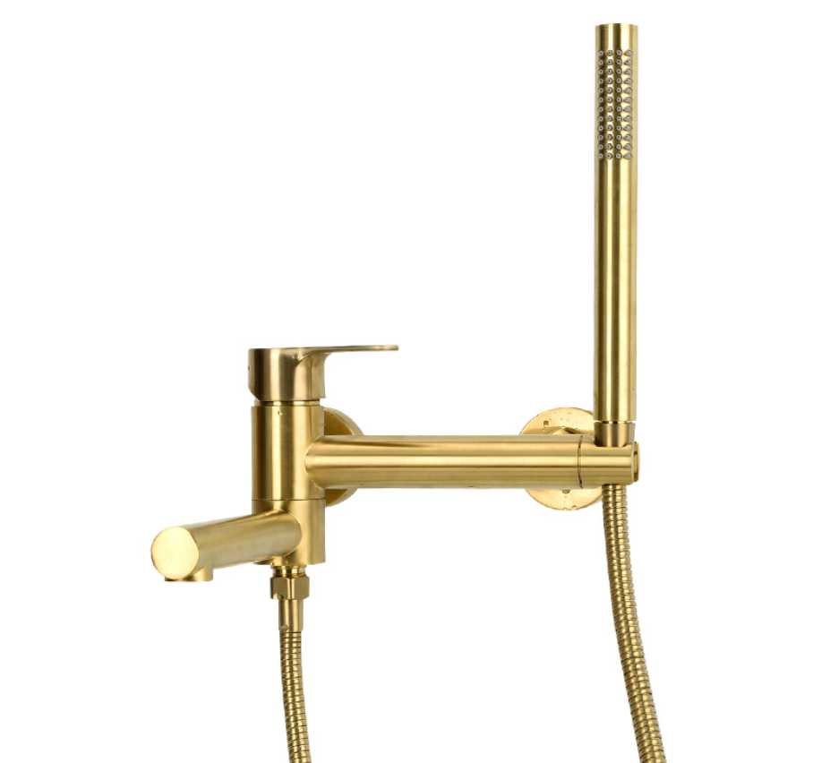 Топ продаж смеситель-водопад с золотым покрытием Эластичный ручной душ Клапан горячей и холодной воды Смеситель для ванны водопроводный кран