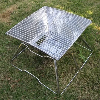 Portable Stainless Steel Foldable Fire Rack for Outdoor Barbecue and Camping