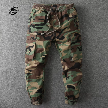 Men's Color Block Cargo Pants with Multiple Pockets