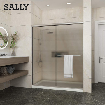 Sally baignoire double pontage de douche coulissante encadrée