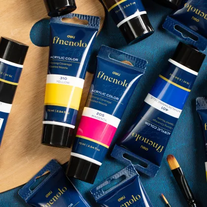 Deli EC75-GN 24-Color Gouache Paint Set for Art Students