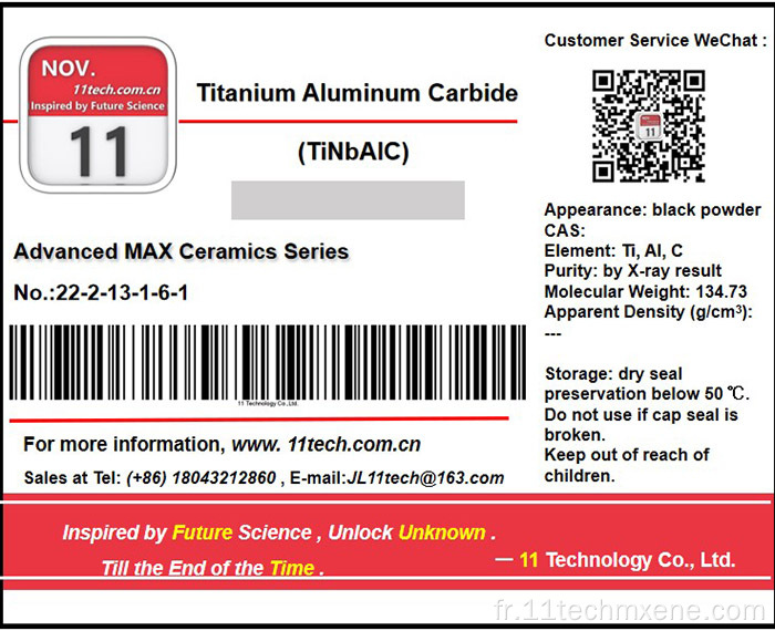 Matériaux de phase maximale en poudre noire tinbalc